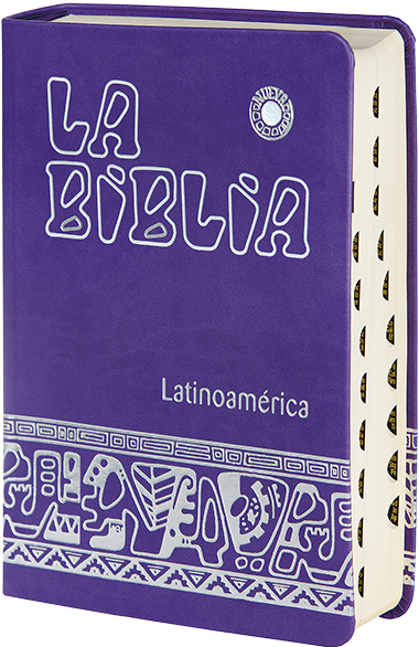 La Biblia Latinoamérica [letra grande] simil-piel morada, con uñeros