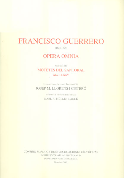 Opera omnia. Tomo XIII. Motetes del santoral XLVII-LXXV