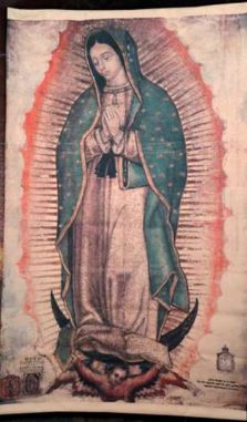 Tilma Réplica de Nuestra Señora de Guadalupe- Tamaño Miniatura T3 (22 x 13 cm)