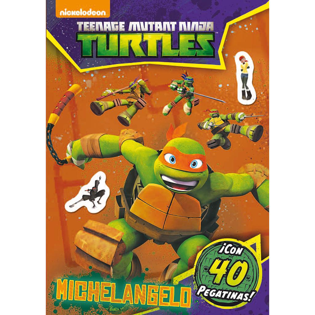 Las Tortugas Ninja. Michelangelo. Actividades con pegatinas