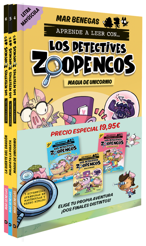 Pack Aprender a leer con... ¡Los Detectives Zoopencos! 4, 5 y 6: En letra MAYÚSC