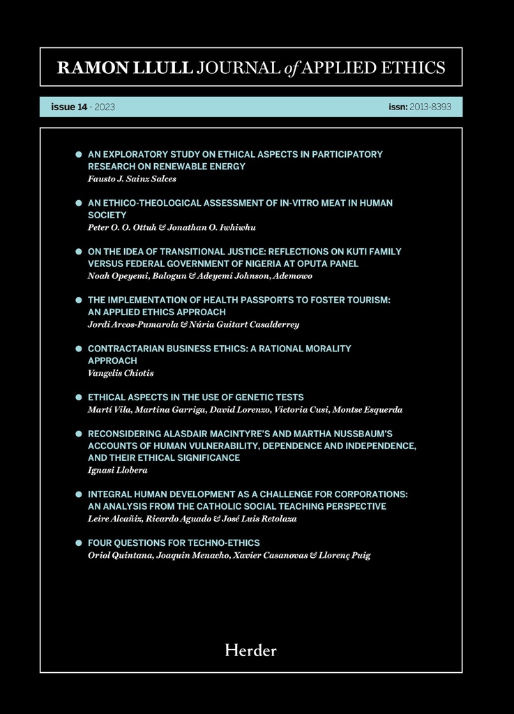 Journal of Applied Ethics, Issue 14 2023