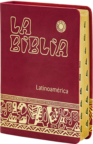 La Biblia Latinoamérica [letra grande] simil-piel roja, canto dorado, con uñeros