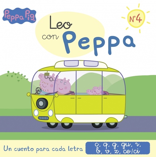 [9788448852030] Peppa Pig. Lectoescritura - Leo con Peppa. Un cuento para cada letra: c, q, g, gu, r (sonido suave), b, v, z, ce-ci