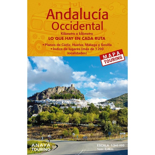 [9788491585572] Mapa de carreteras de Andalucía occidental (desplegable), escala 1:340.000