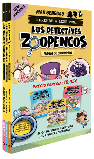 Pack Aprender a leer con... ¡Los Detectives Zoopencos! 4, 5 y 6: En letra MAYÚSC