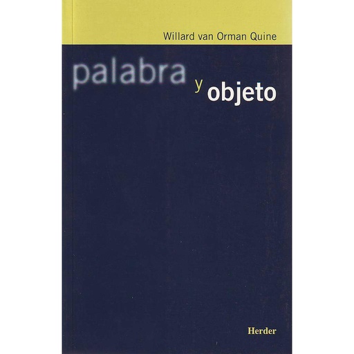 [9788425421921] PALABRA Y OBJETO