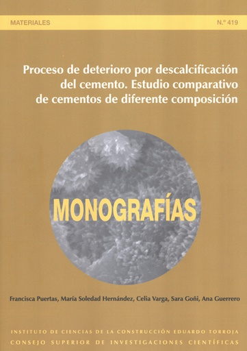 [12229] Proceso de deterioro por descalcificación del cemento. Estudio comparativo de ce