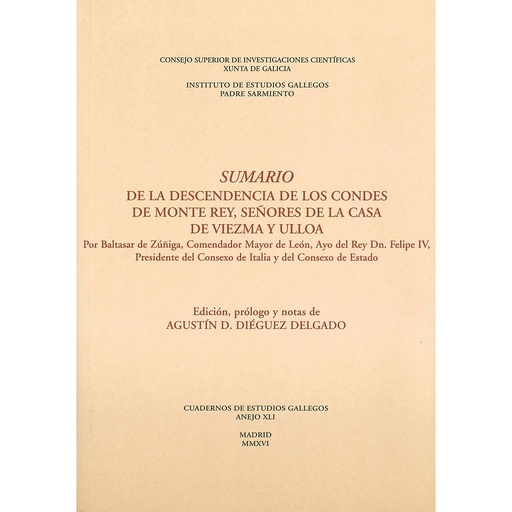 [12694] Sumario de la descendencia de los condes de Monte Rey, señores de la casa de Vie