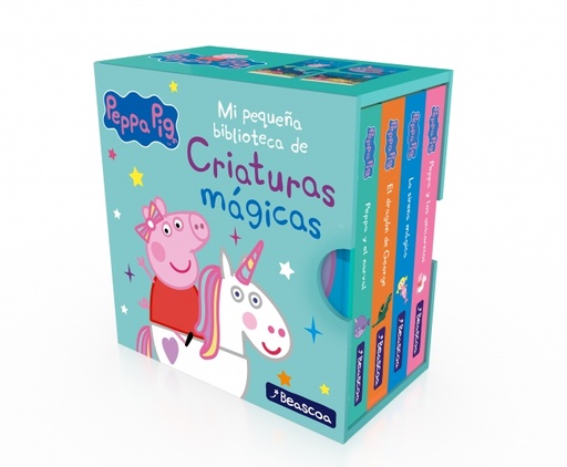 [9788448858353] Peppa Pig. Libro juguete - Mi pequeña biblioteca de criaturas mágicas. Sirenas, unicornios, narvales y dragones